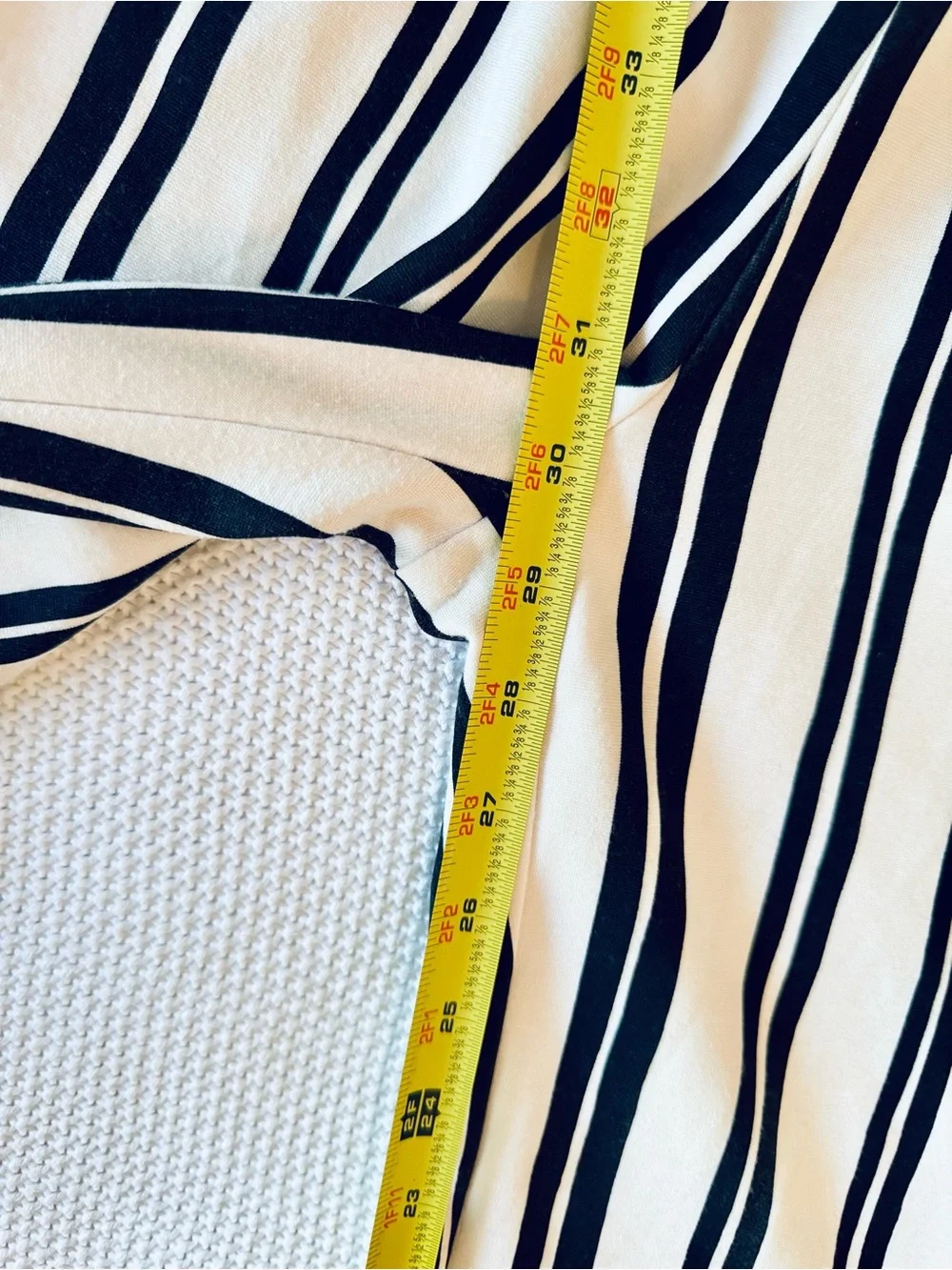 MARC CAIN Black & White Vertical-Stripe Wide Leg Trousers Pull-On Pants - Picture 14 of 16